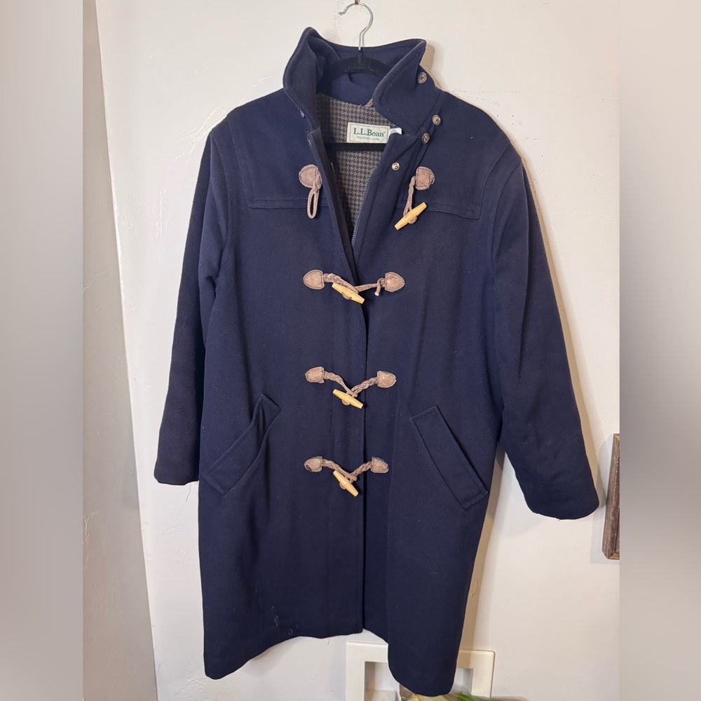 L.L. Bean Wool Toggle Duffle Peacoat - image 1